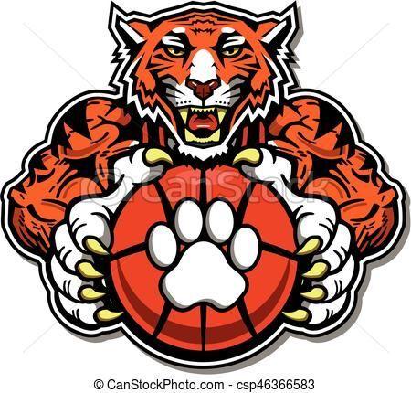 Tiger Basketball Logo - Vector - tiger basketball - stock illustration, royalty free ...