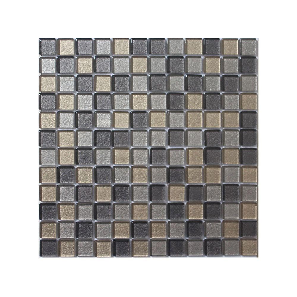 Rectangle with Silver Lion Logo - Glass Neutrals Gold Mosiac - Silver Lion Trading Company