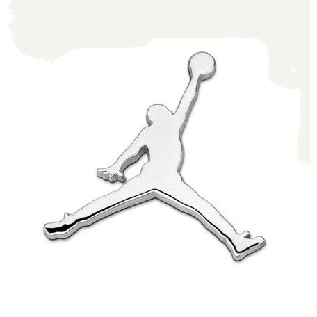 N Jordan Logo - 8X8CM 3D Silver Metal N B A Jordan 23 Refit Badge Logo Car Sticker ...