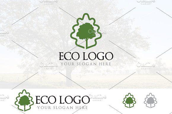 Elegant Green Leaf Logo - Oak Tree Leaf Elegant Green Logo ~ Logo Templates ~ Creative Market