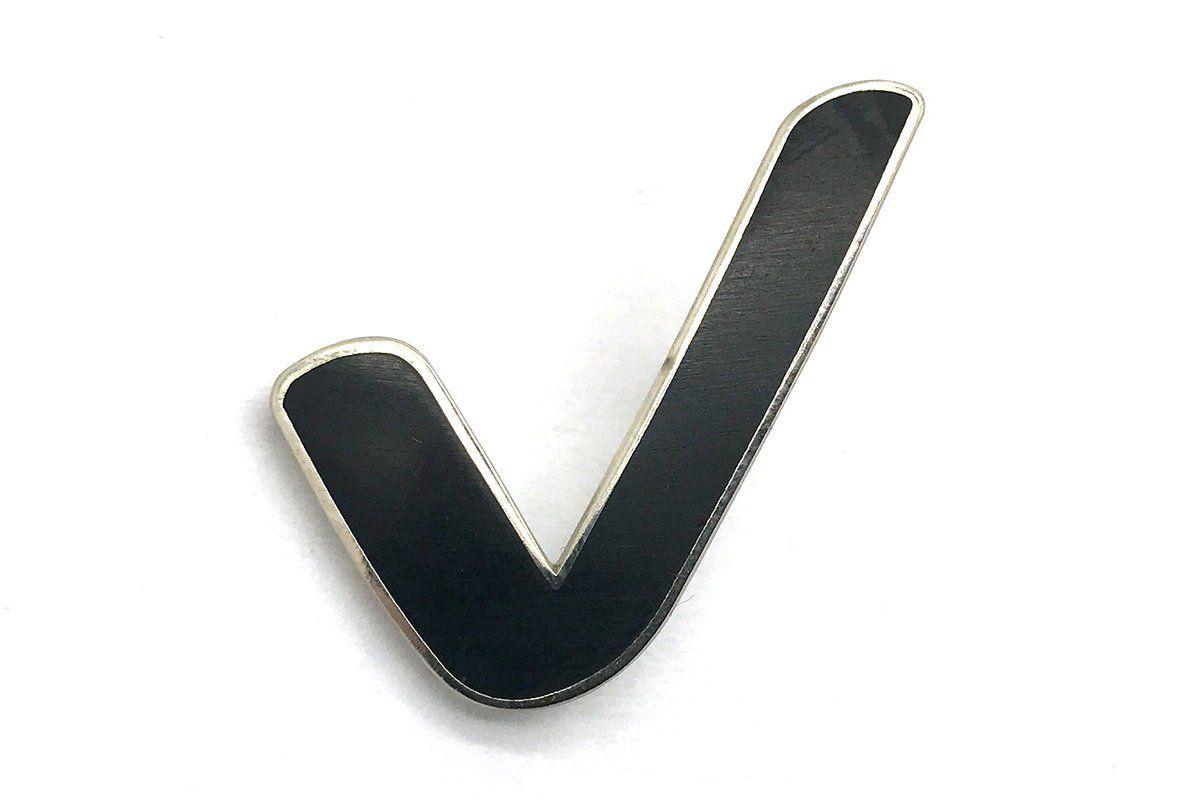 Silver Check Mark Logo - Black and Silver Check Mark Pin – PINTRILL