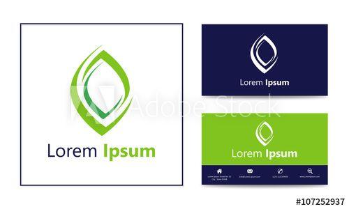 Elegant Green Leaf Logo - Green Leaf Logo & Elegant Business Card Template Design - Buy this ...