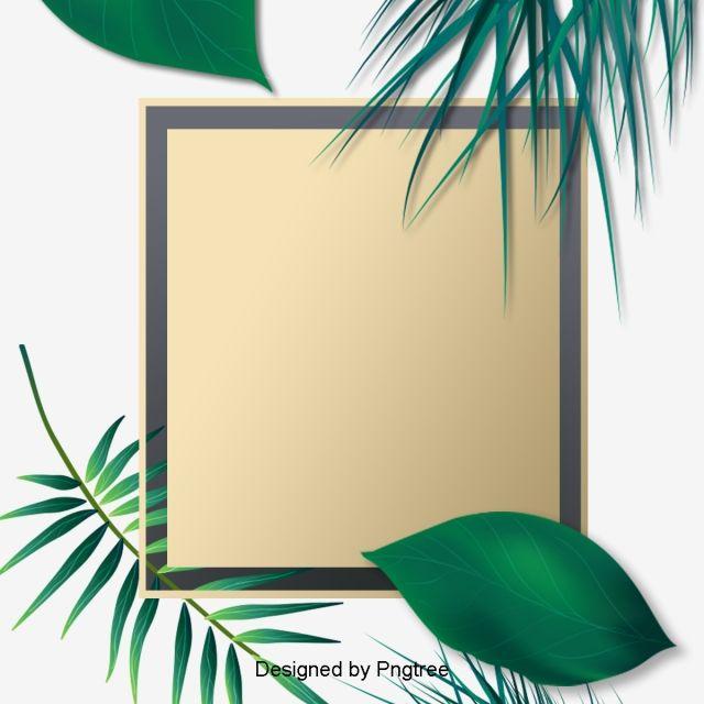 Elegant Green Leaf Logo - Elegant Green Leaf Palm Border Design Material,, Creative, Green ...