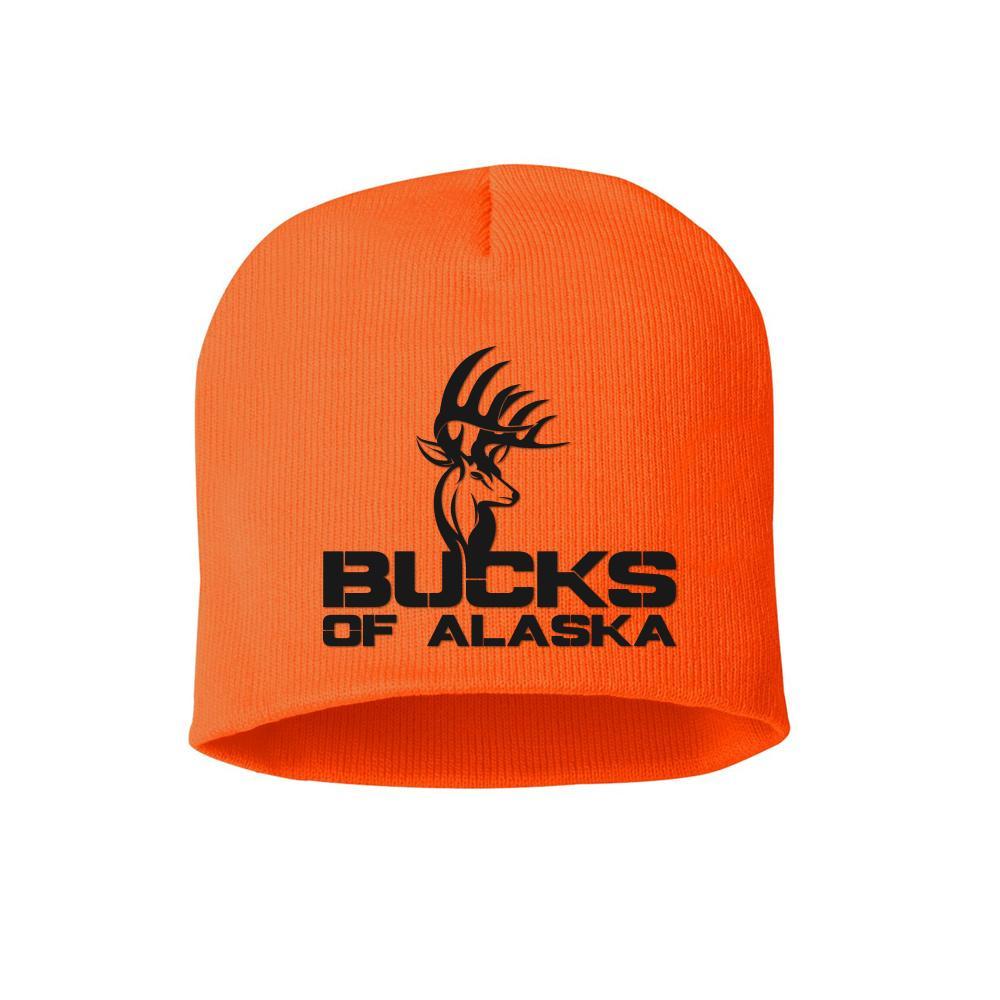 Black and Orange Alaska Logo - Bucks of Alaska Full Logo Blaze Orange Beanie
