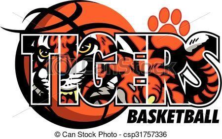 Tiger Basketball Logo - Vector basketball illustration, royalty free