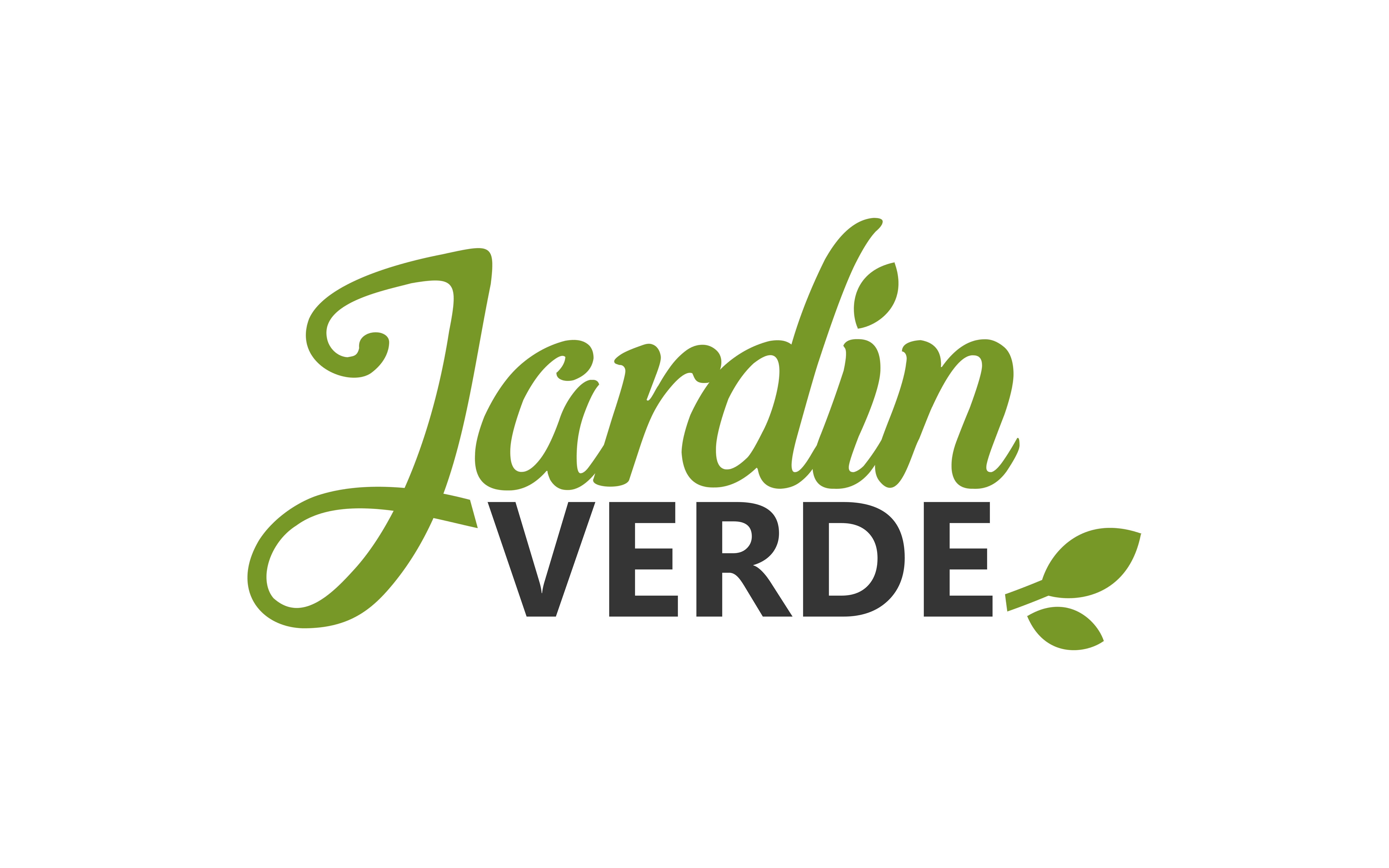 Elegant Green Leaf Logo - Jardin Verde logo, logotype, logo design, design, garden, leaf ...