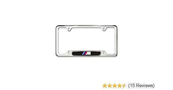 White BMW M Logo - Amazon.com: Genuine BMW M Logo License Plate Frame -Polished ...