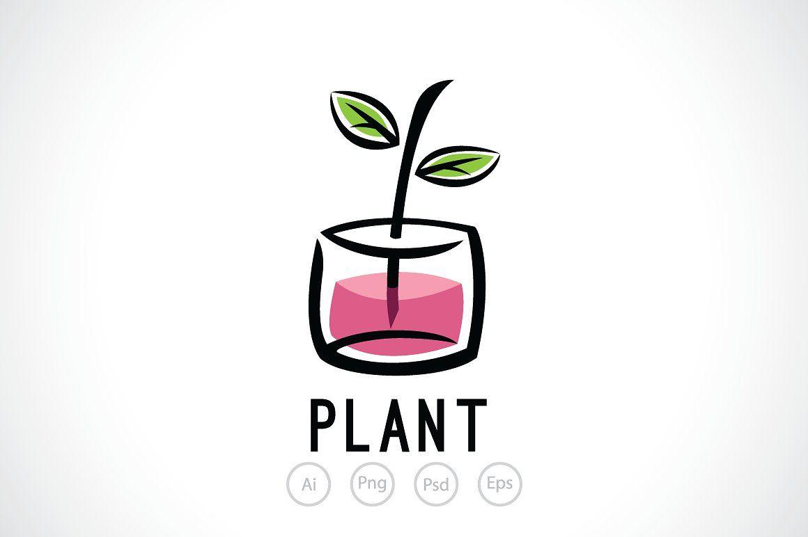 Plant Logo - Glass of Plant Logo Template Logo Templates Creative Market