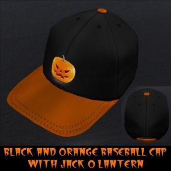 Orange Jack Logo - Second Life Marketplace - BLACK & ORANGE JACK O LANTERN CAP