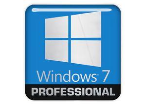 Windows 7 Professional Logo - Windows 7 Professional Logo 1x1 Chrome Effect Domed Case Sticker