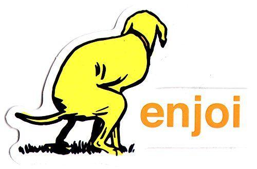 Enjoi Logo - Enjoi Dog Pooper Skateboard Sticker 8.5cm Wide. Skate Board