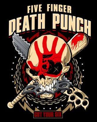 Five Finger Death Punch Logo - Five Finger Death Punch- Got Your Six (Skull & Weapons) on a black shirt
