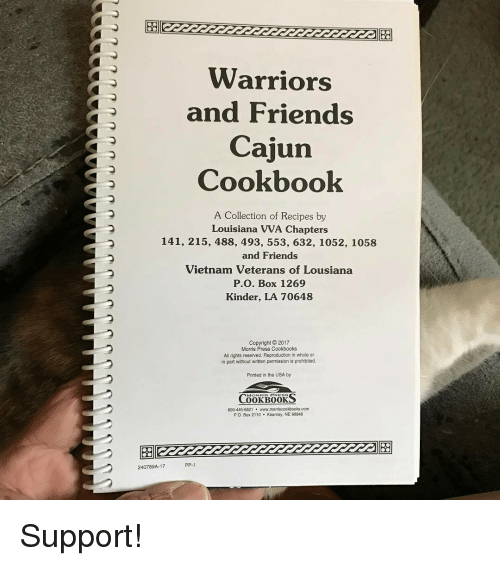 VVA Friends Logo - Warriors and Friends Cajun Cookbook a Collection of Recipes by ...