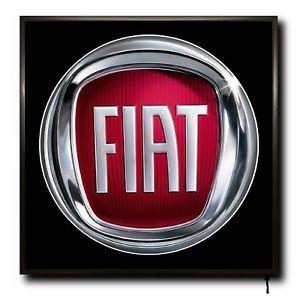 Fiat Logo - FIAT LED 50cm x 50cm WALL LIGHT BADGE TRUCK CAB LOGO MAN CAVE SIGN + ...