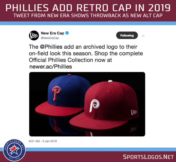 Retro Phillies Logo - Philadelphia Phillies Retro Cap Returns as Alternate in 2019 | Chris ...