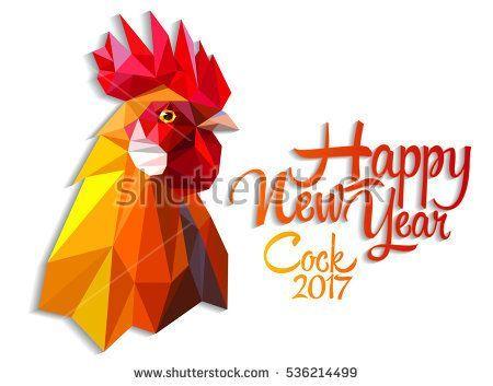 Red Triangle Rooster Logo - Red fiery cock symbol of New Year 2017. Polygonal Geometric Triangle ...