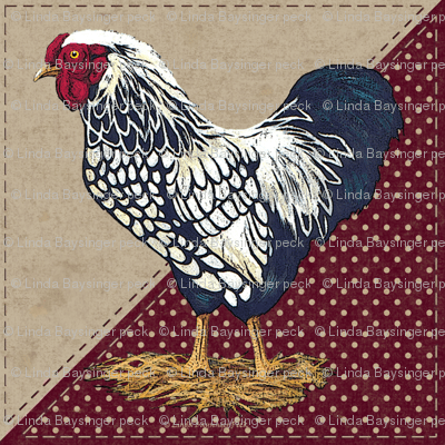 Red Triangle Rooster Logo - Silver Laced Wyandotte Rooster Dots Barn Red Triangles wallpaper ...