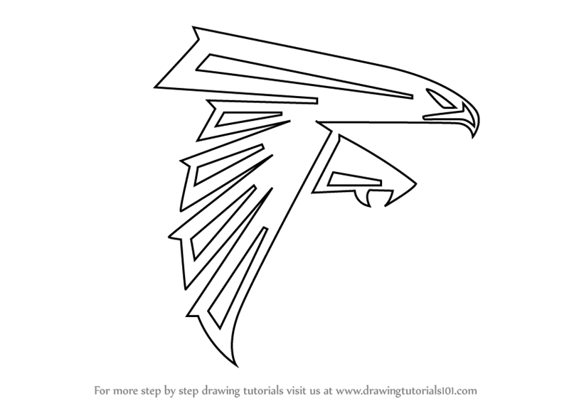 White Falcons Logo - Learn How to Draw Atlanta Falcons Logo (NFL) Step by Step : Drawing