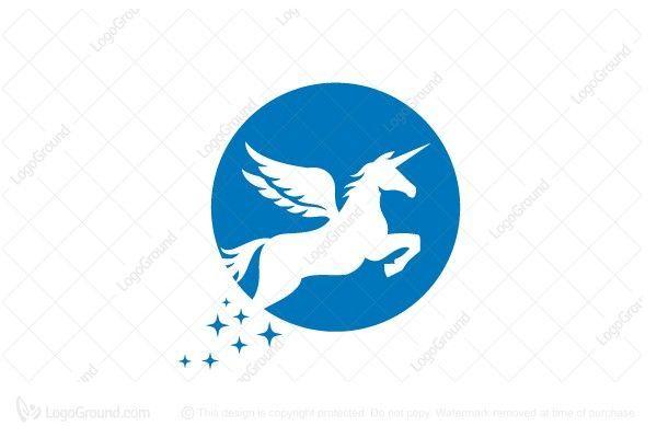 Flying Unicorn Logo - Exclusive Logo Simple Unicorn Logo. Buy animal ready made