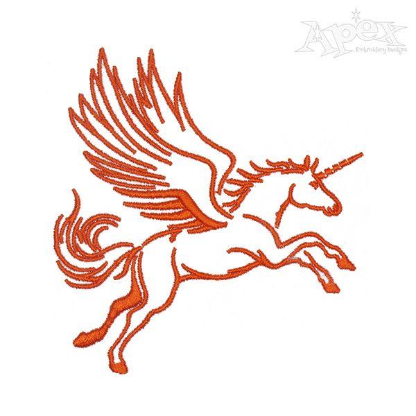 Flying Unicorn Logo - Flying Unicorn Embroidery Design