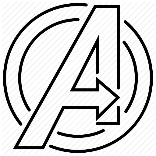 Black and White Superhero Logo - Avengers, emblem, logo, sign, superhero icon