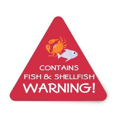 Red Triangle Rooster Logo - Contains Shellfish Allergy Alert Red Triangle Sticker | Zazzle.co.uk