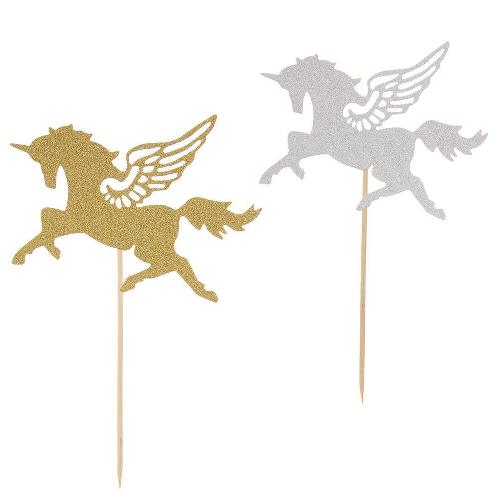 Flying Unicorn Logo - Blesiya 24pcs Flying Unicorn Cupcake Picks Cake Topper Decoration | eBay