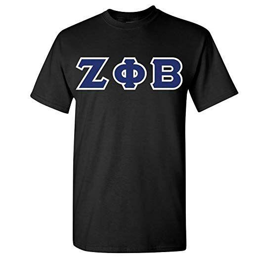 Four Letter Clothing and Apparel Logo - Zeta Phi Beta Sorority Shirt with 4 Sewn on Twill Letters at