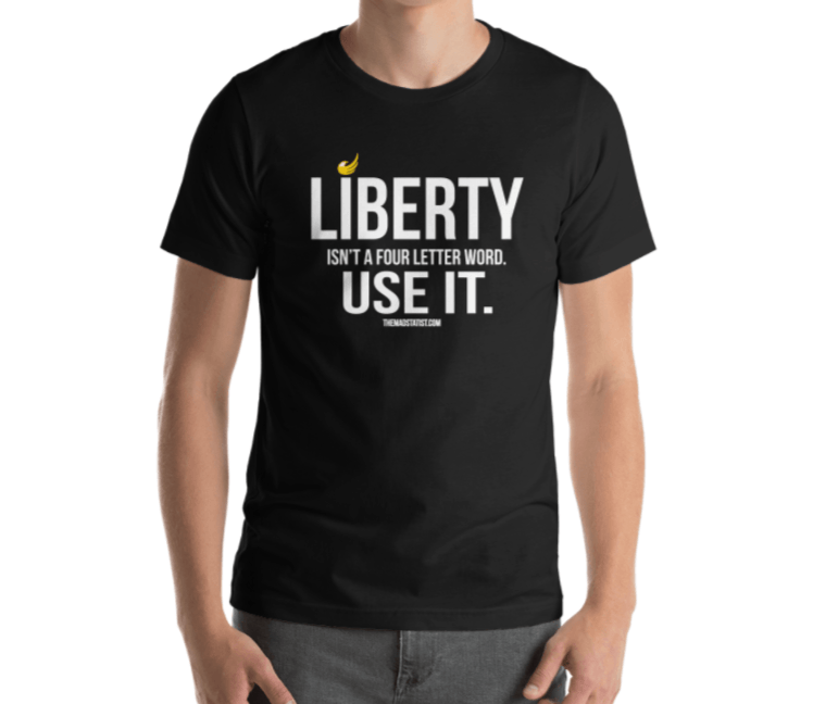 Four Letter Clothing and Apparel Logo - LIBERTY ISN'T A 4 LETTER WORD' LIBERTARIAN – Libertarian T-shirts ...