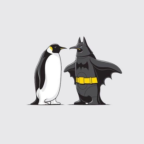 Batman Penguin Logo - Batman & Penguin | Shirtigo