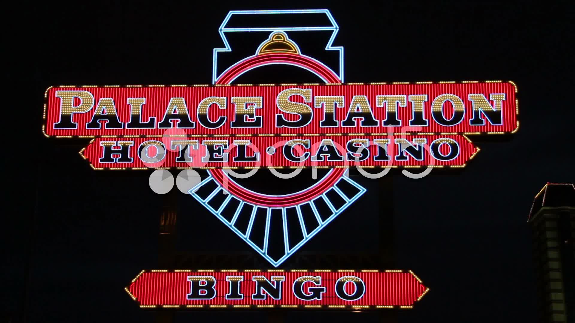 Palace Station Logo - Flashing Neon 'Palace Station' Hotel Casino and Bingo Sign Hi Res