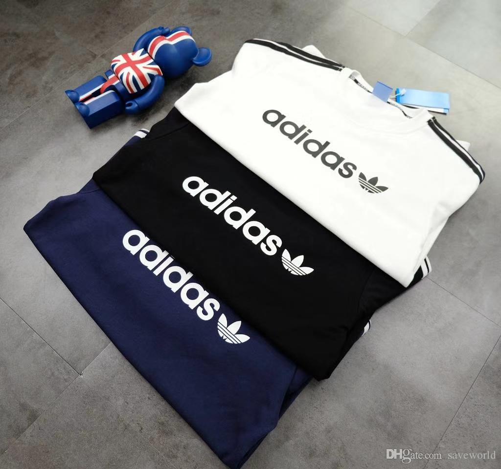 Four Letter Clothing and Apparel Logo - 3 Stripe A Letter Sport Wear Three Leaves Cotton Couple Fashion