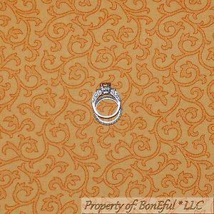 Dots Orange Swirl Logo - BonEful FABRIC FQ Cotton Quilt Orange Calico Sm Dot Scroll Swirl ...