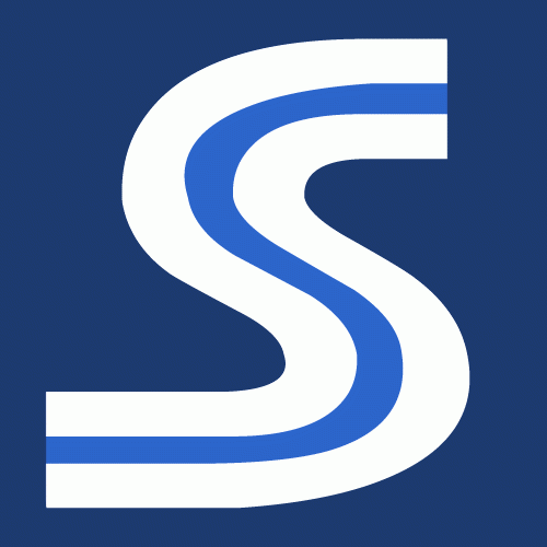 blue and white s logo