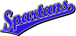 Blue Spartan Logo - Team Pride: Spartans team script logo
