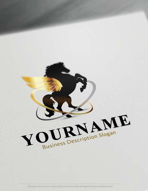 Horse with Wings Logo - Online Logo Maker Free winged horse Logo Template | BEST DEALS ...