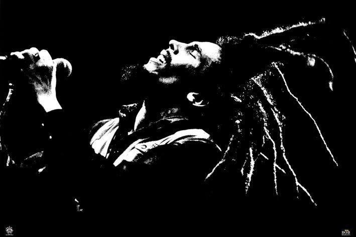Bob Marley Black and White Logo - Bob Marley - black & white Poster | Sold at Europosters