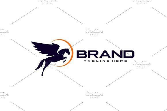 Winged Horse Logo - Winged Horses Logo Templates Creative Market