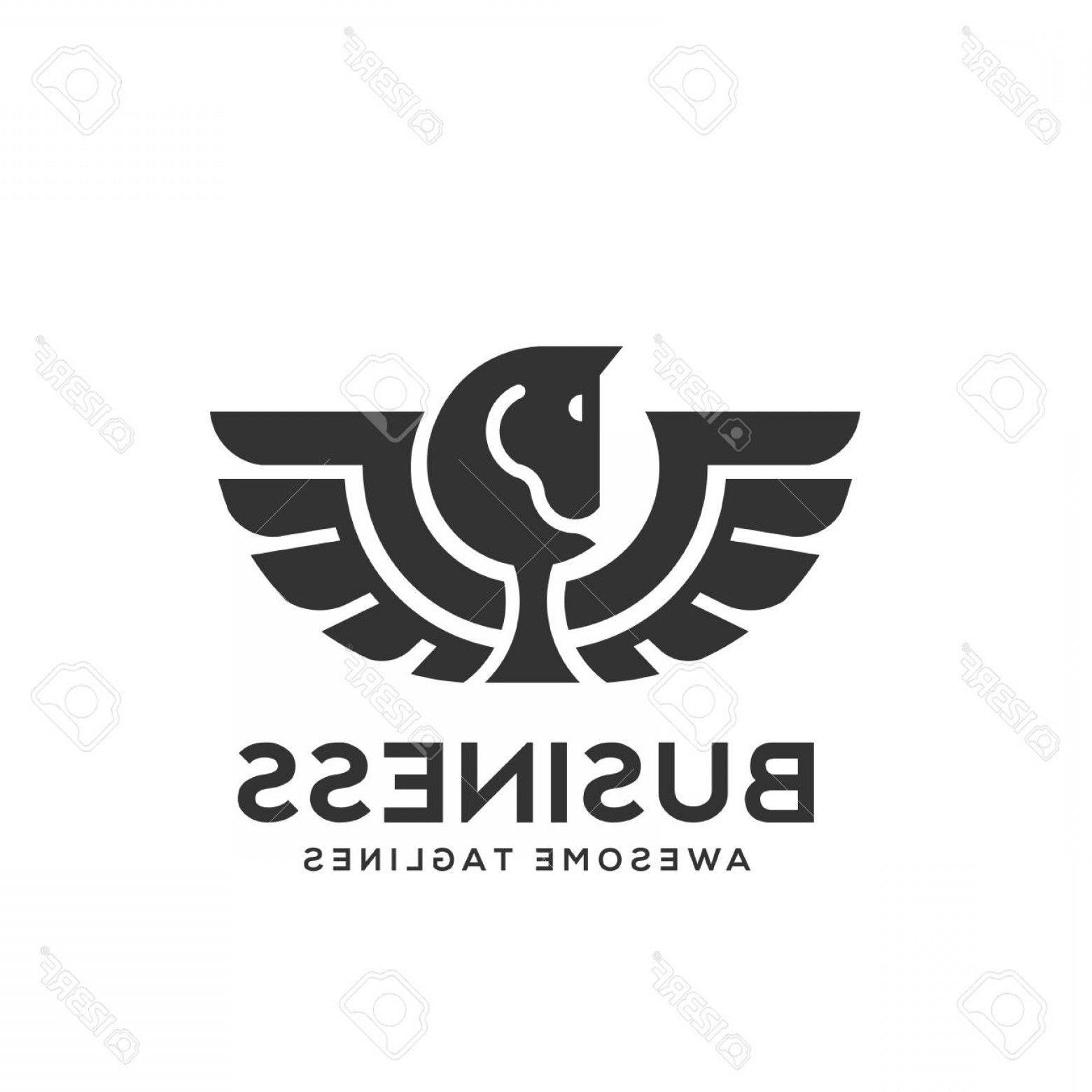 Black Winged Horse Logo - Photostock Vector Pegasus Logo Vector Stylized Winged Horse Logo ...