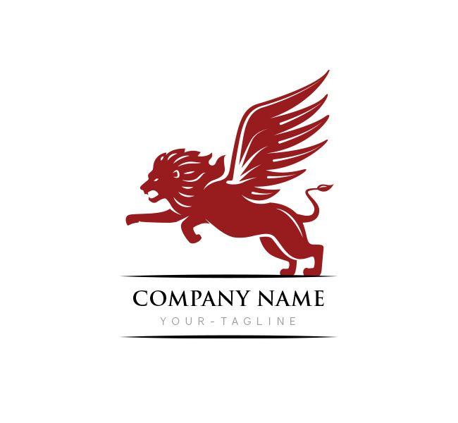 Lion with Wings Logo - Winged Lion Logo & Business Card Template - The Design Love