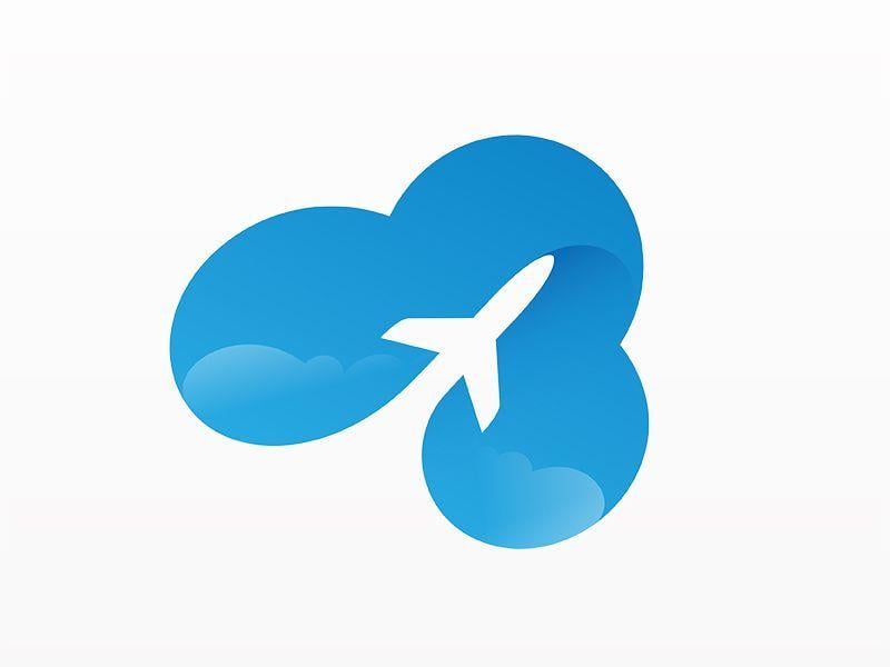 Blue Plane Logo - Cloud + Plane Logo Concept