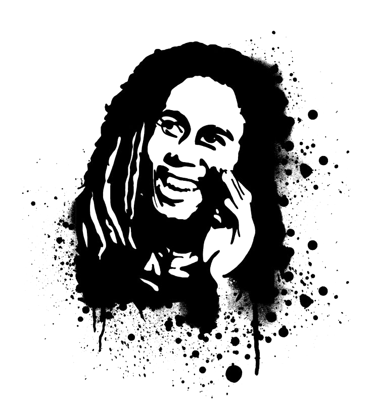 Bob Marley Black and White Logo - Bob Marley PNG Image - PurePNG | Free transparent CC0 PNG Image Library