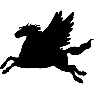 Winged Horse Logo - Pegasus winged horse black side view silhouette shape ⋆ Free ...
