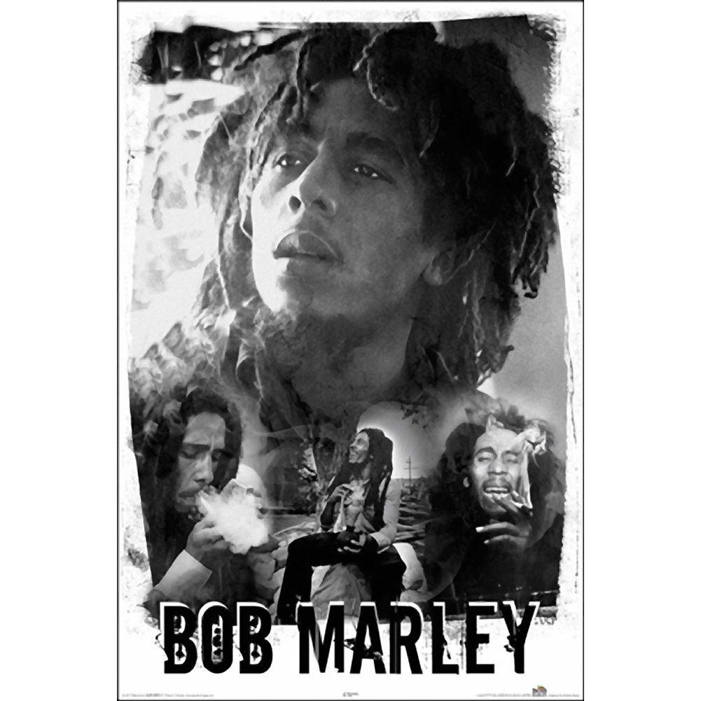 Bob Marley Black and White Logo - Bob Marley Black And White Wall Poster