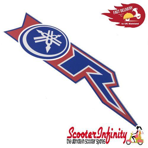 White and Blue S Logo - Aerox R Logo Badge Sticker (Red White & Blue) (90mm) (Yamaha Aerox