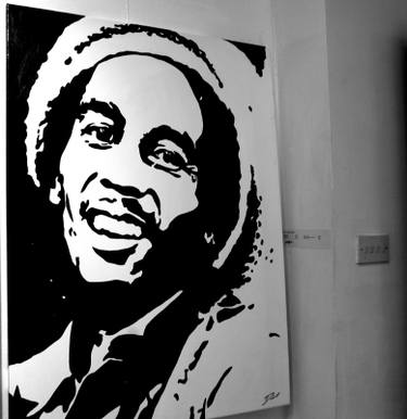 Bob Marley Black and White Logo - Dvyneart Paintings For Sale | Saatchi Art
