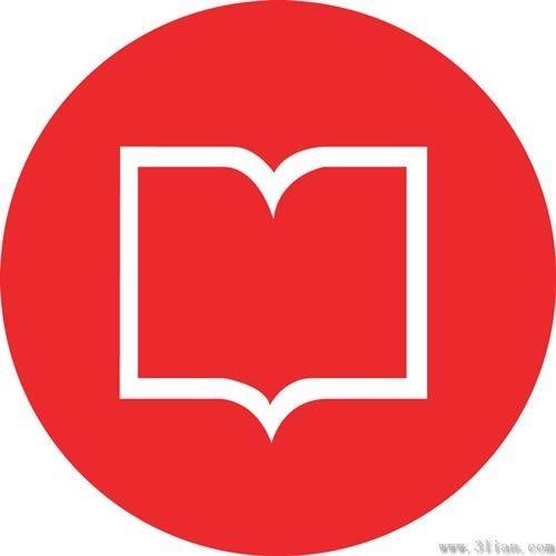 Red Book Logo - Book icon red background vector Free vector in Adobe Illustrator ai ...