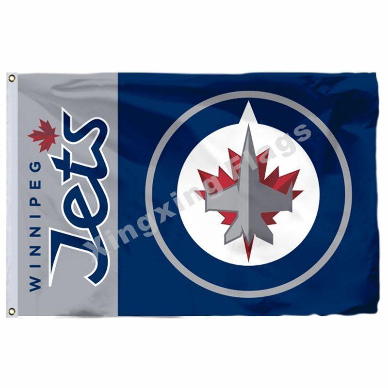 Jets Hockey Logo - Winnipeg Jets Hockey Flag Logo NHL Banners Christmas Gift 144*96cm ...