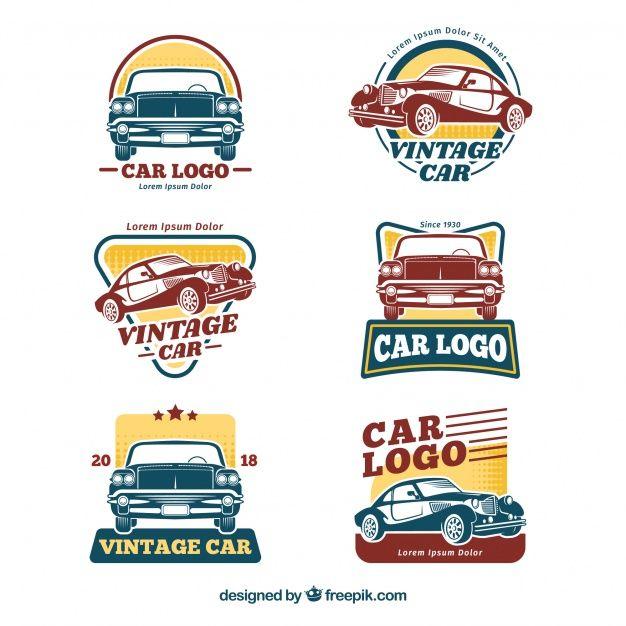 Retro Automotive Logo - Retro car logo set Vector