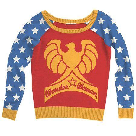Christmas Eagle Logo - DC Comics Wonder Woman Big Eagle Logo Multi-Color Ugly Christmas ...